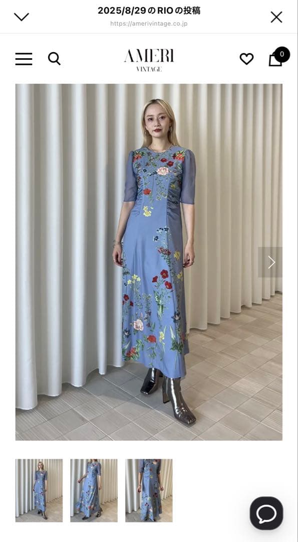 新品未着用★Ameri Vintage BLOOM DRESS ブルー