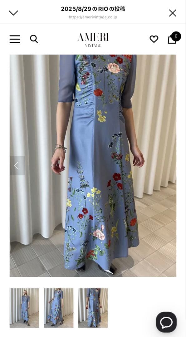 新品未着用★Ameri Vintage BLOOM DRESS ブルー