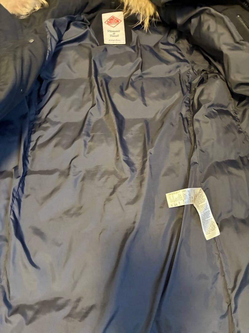 ダントン　ダウン　コート　ロング　M ブラック　リアルファー　ジャケット