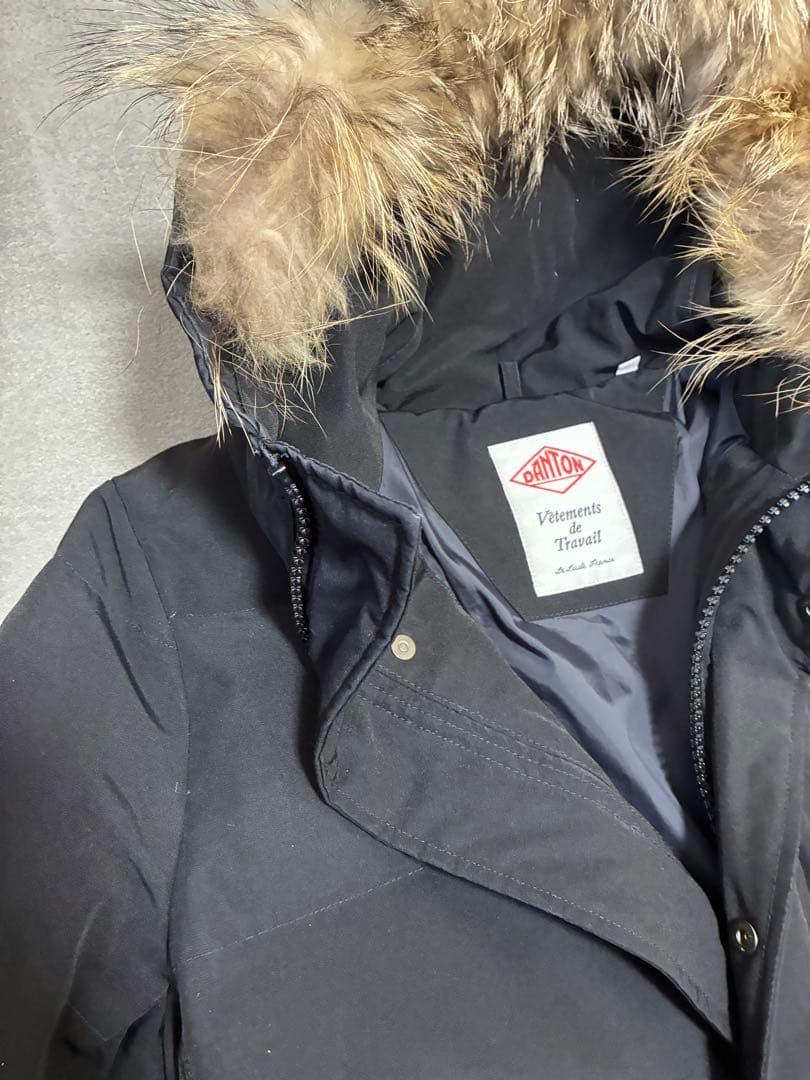 ダントン　ダウン　コート　ロング　M ブラック　リアルファー　ジャケット