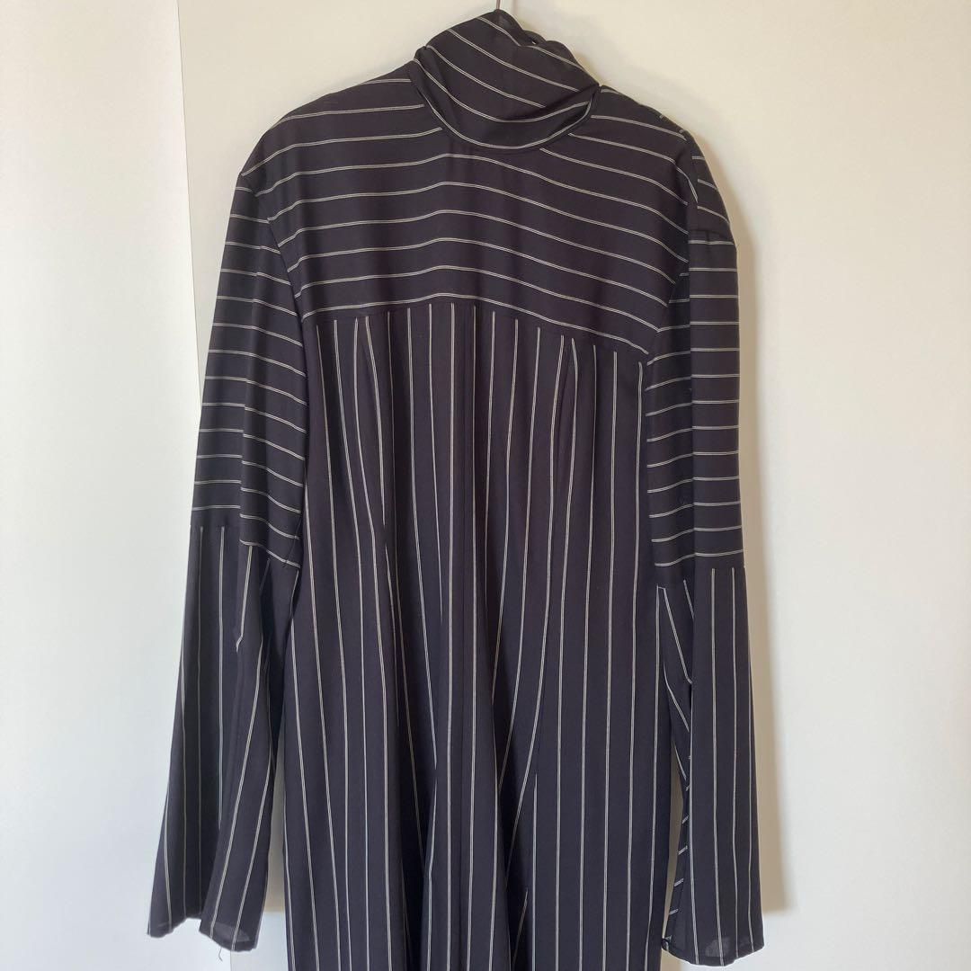 ワンピース CLANE STRIPE TIE ARRANGE FLARE ONEPIECE