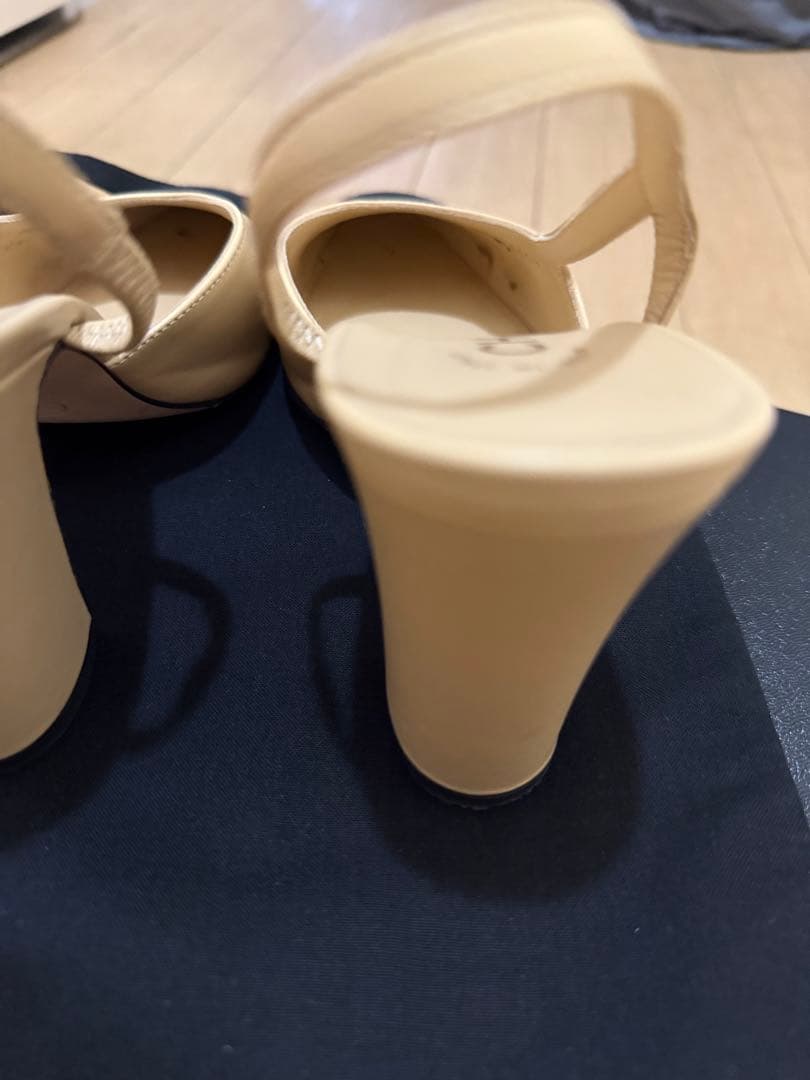 シャネル スリングバック ミュール パンプス バイカラー 36.5サイズ