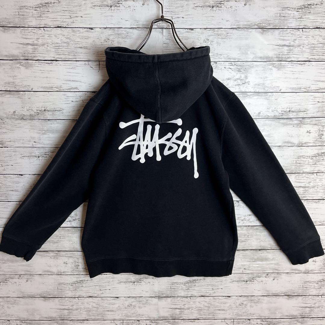 【即完モデル‼︎】STUSSY☆黒白 フルジップ パーカー D233
