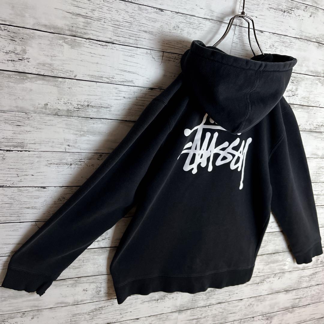 【即完モデル‼︎】STUSSY☆黒白 フルジップ パーカー D233