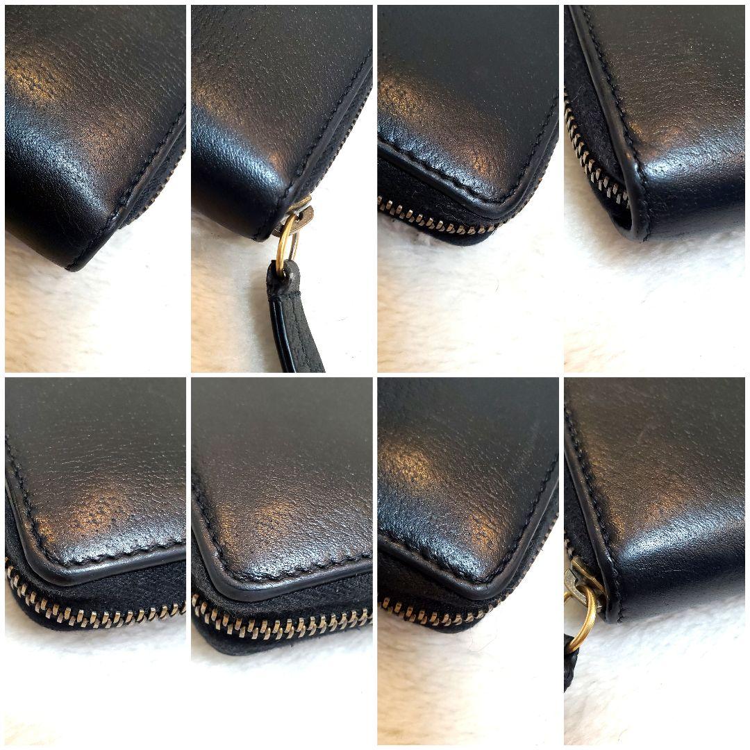 美品 GUCCI 長財布 アニマリエ 蜂 ビー レザー ブラック　ラウンドジップ