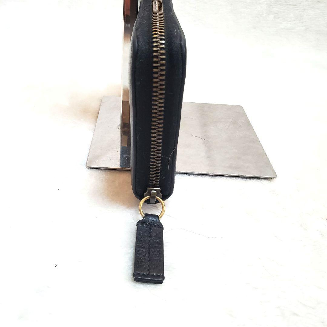 美品 GUCCI 長財布 アニマリエ 蜂 ビー レザー ブラック　ラウンドジップ