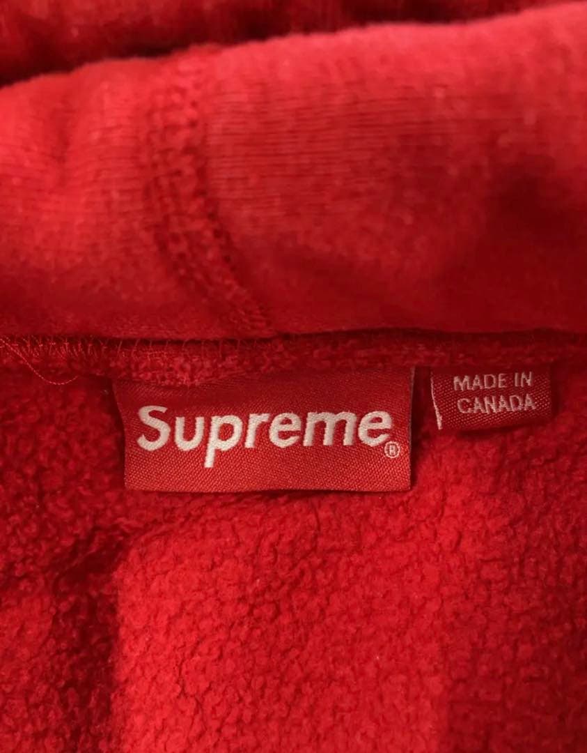 Supreme レッド パーカー テリー・リチャードソン　リバースウィーブ型