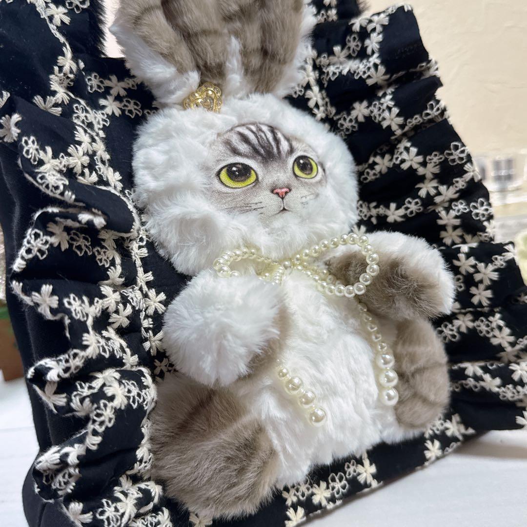 ゆ*ら様 コヤンイサムチョン♡訳あり！さば猫ちゃんの形が変わる帆布＆フリルトート