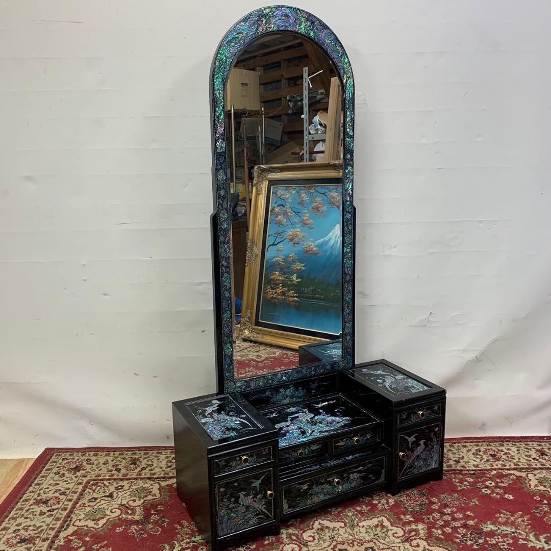 最高級 螺鈿 鏡台 細密 ドレッサー 高165.5cm