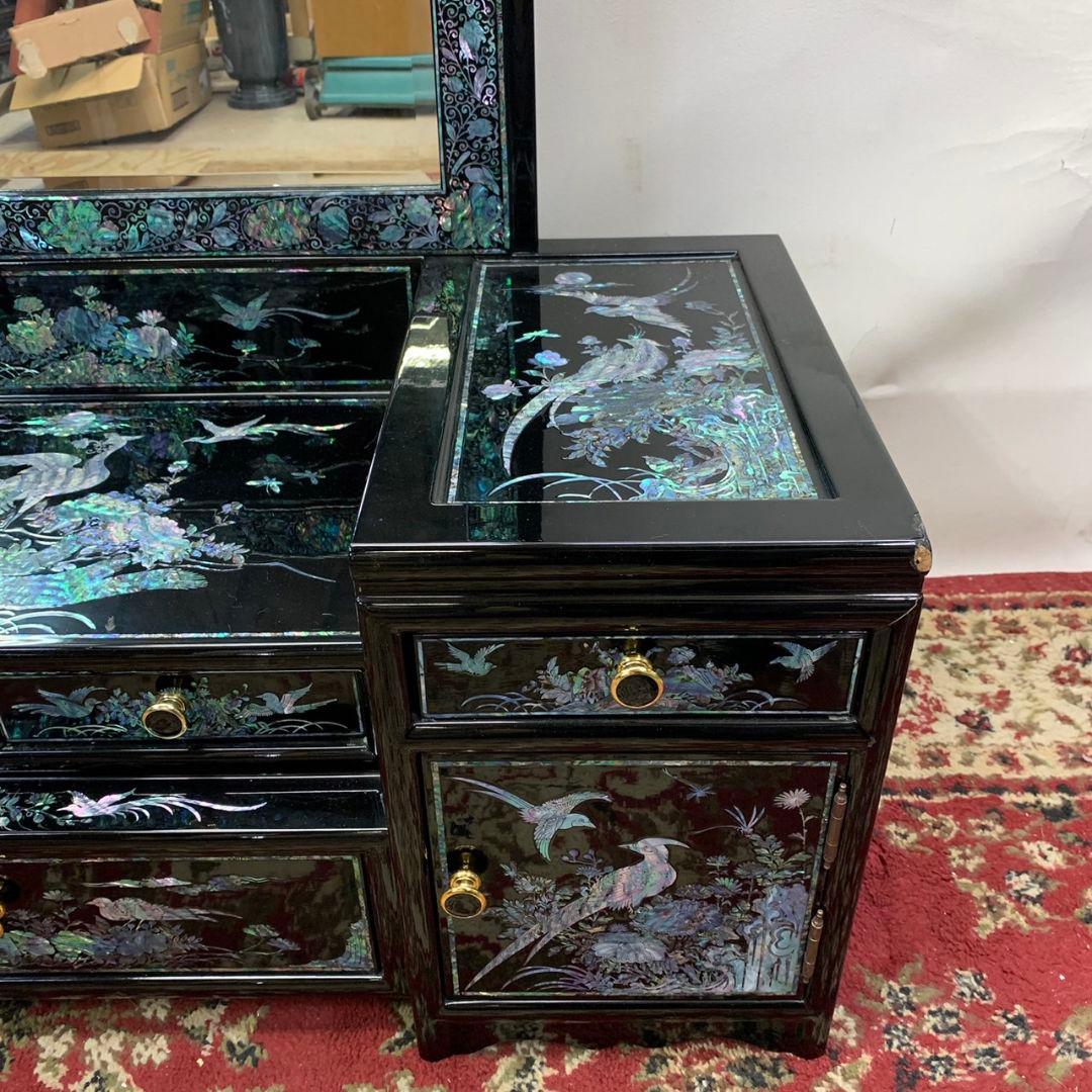 最高級 螺鈿 鏡台 細密 ドレッサー 高165.5cm