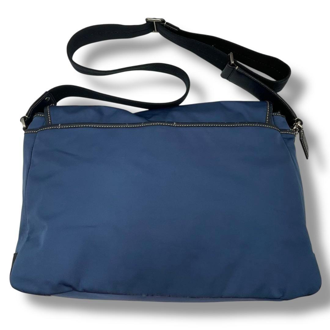 極美品 COACH コーチ メッセンジャー ショルダー ビジネス　A4　ブルー