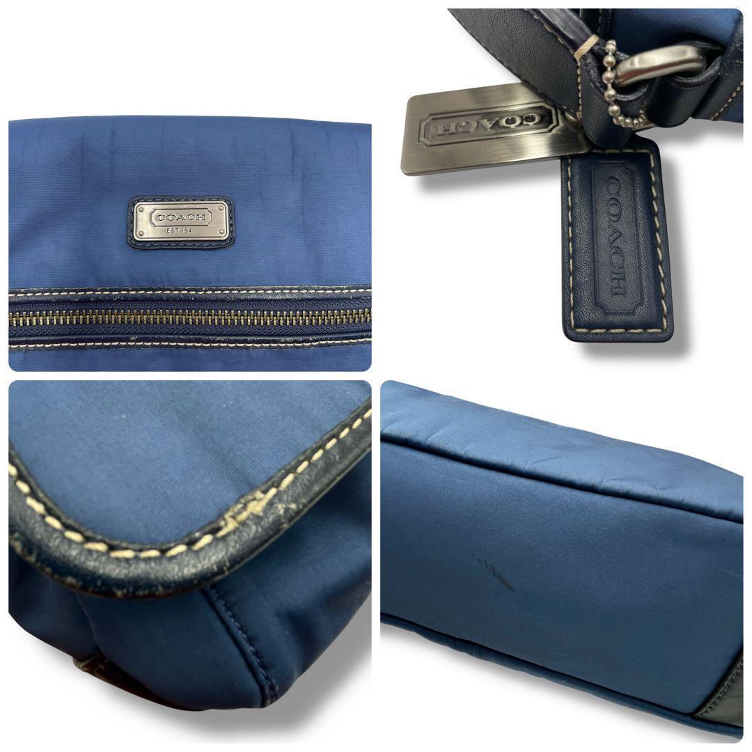 極美品 COACH コーチ メッセンジャー ショルダー ビジネス　A4　ブルー