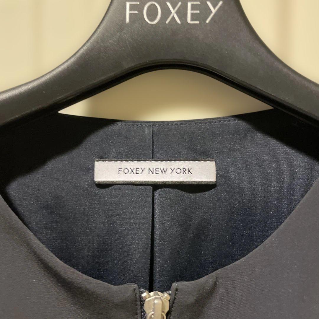 FOXEY NEW YORK ノースリーブワンピース ミッドナイトブルー42
