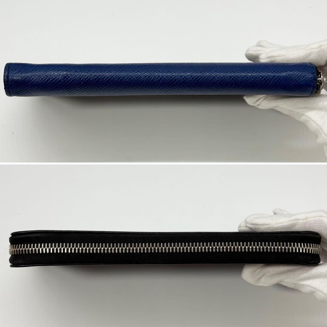 極美品 ルイヴィトン タイガラマ ジッピーウォレット ヴェルティカル ブルー 青