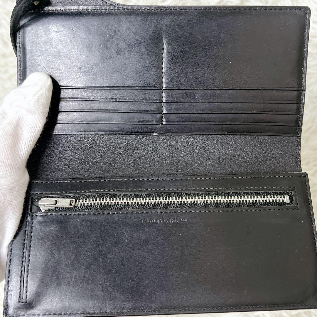 PORTER バイカーウォレット 長財布 レザー 黒 925 シルバーリング