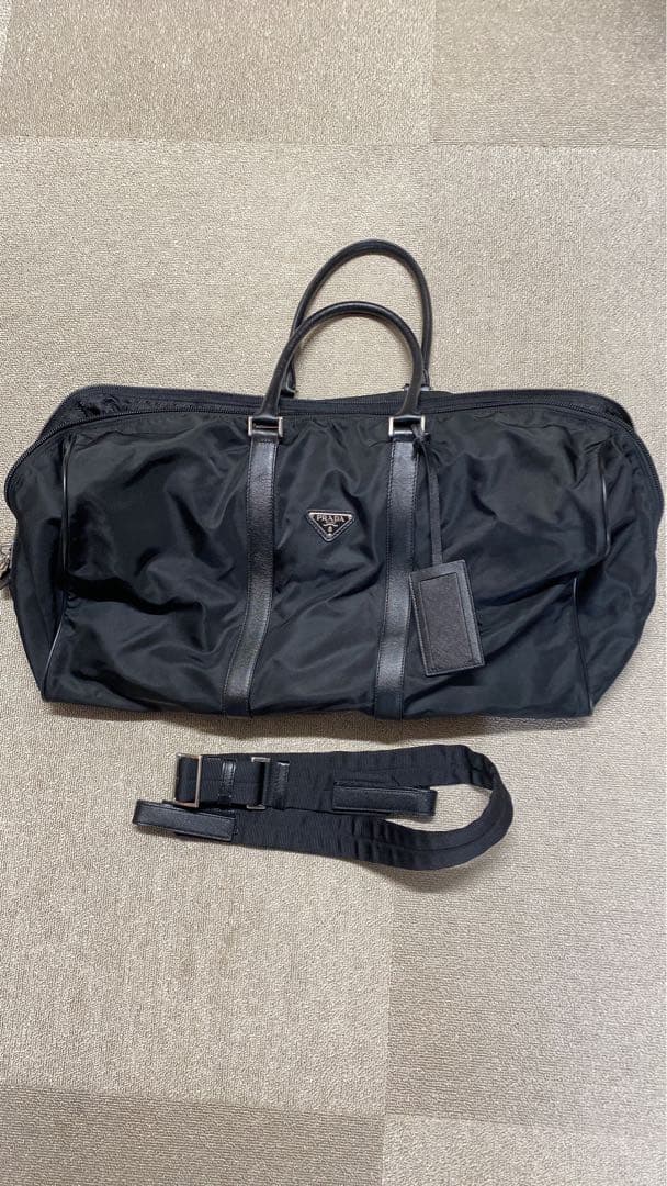 超美品★PRADA 2way ボストンバック　サフィアーノレザー　ナイロン　黒