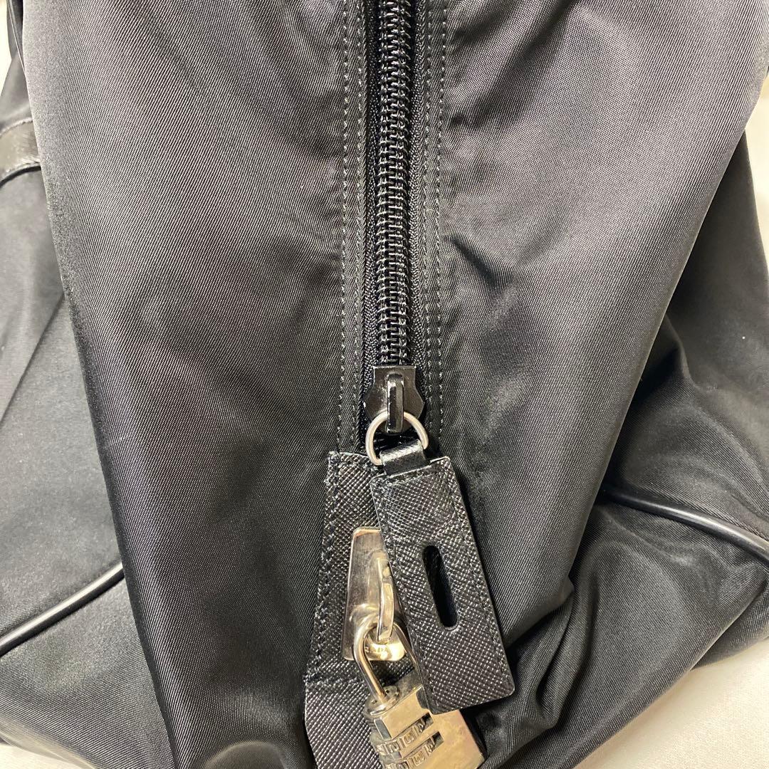 超美品★PRADA 2way ボストンバック　サフィアーノレザー　ナイロン　黒