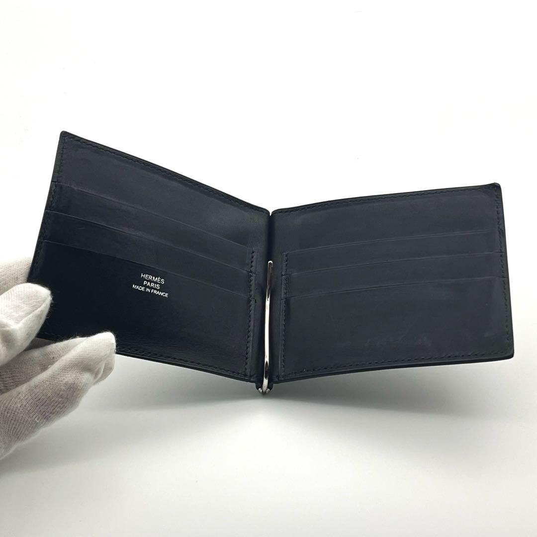 HERMES【最高級美品2014年モデル】ボックスカーフマネークリップ二つ折り