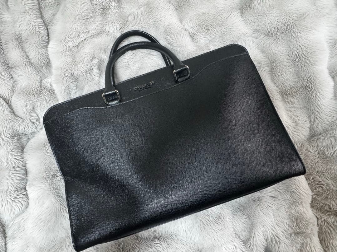 【新品】COACH レザービジネスバッククロスグレイン