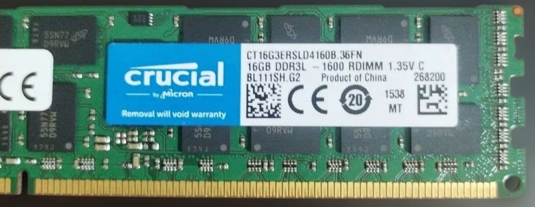 サーバーPC用 ECCメモリ 16GB×2枚 2R×4 PC3L-12800R