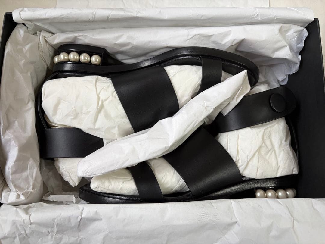 ニコラスカークウッド　パールソール　サンダル　黒　36