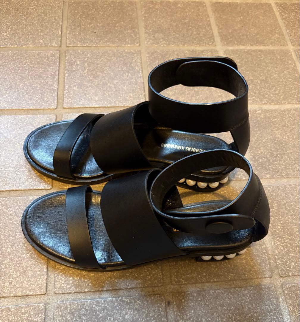 ニコラスカークウッド　パールソール　サンダル　黒　36