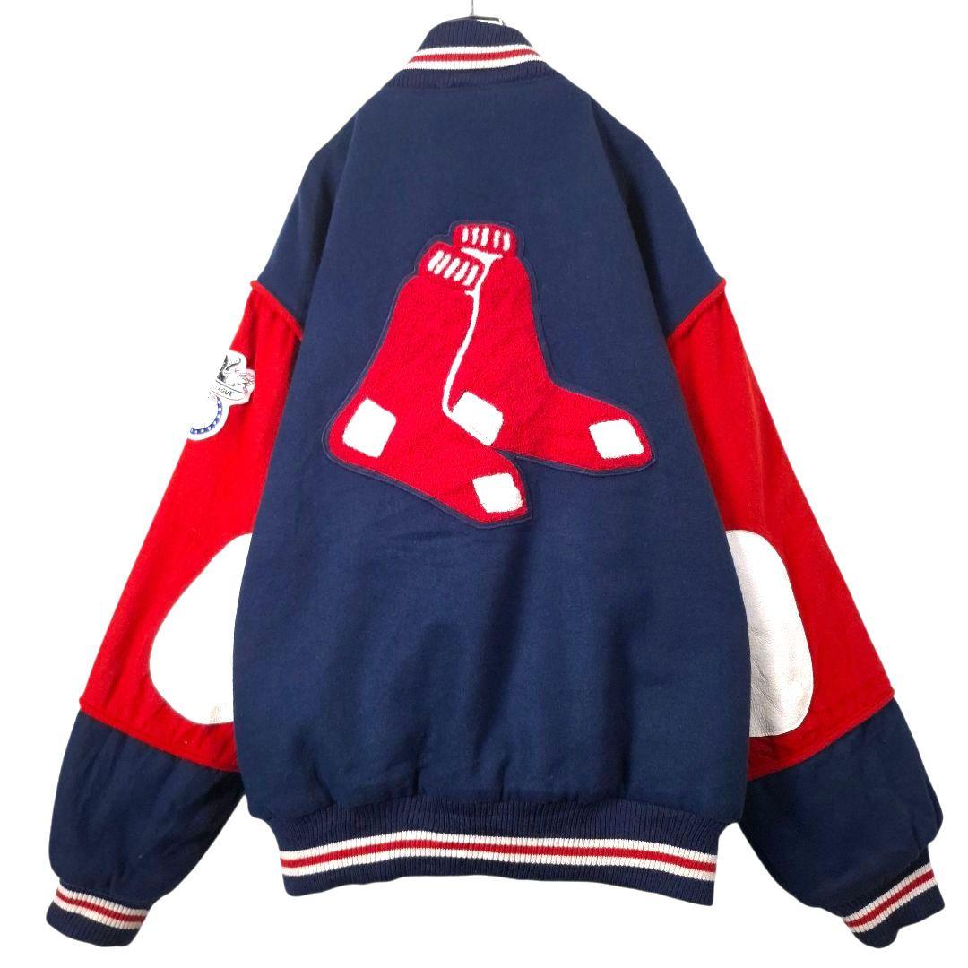 90s STARTER スターター MLB RED SOX ウールスタジャン L