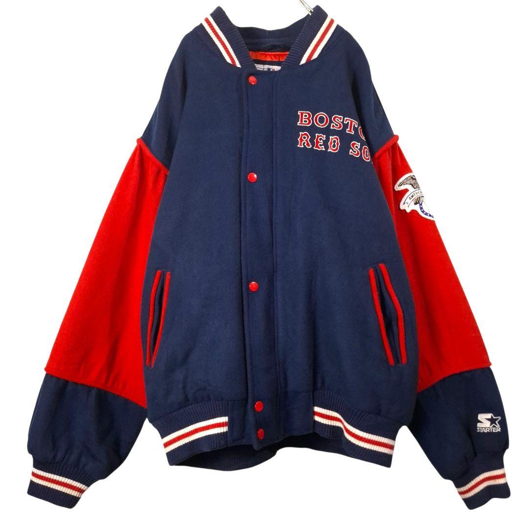 90s STARTER スターター MLB RED SOX ウールスタジャン L