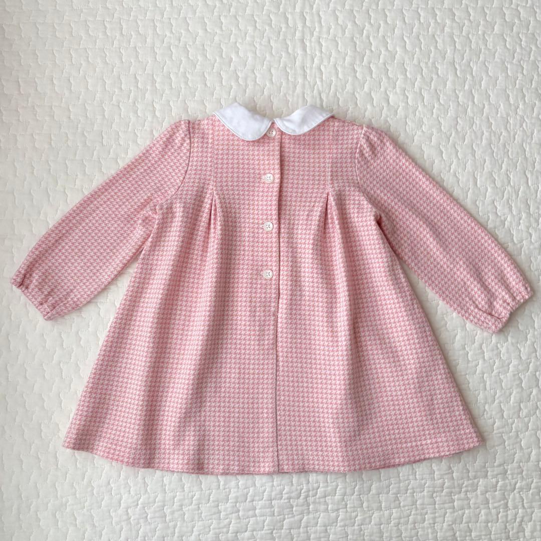 ポルポル　ファミリア　千鳥格子　ワンピース　ピンク　80 他２点