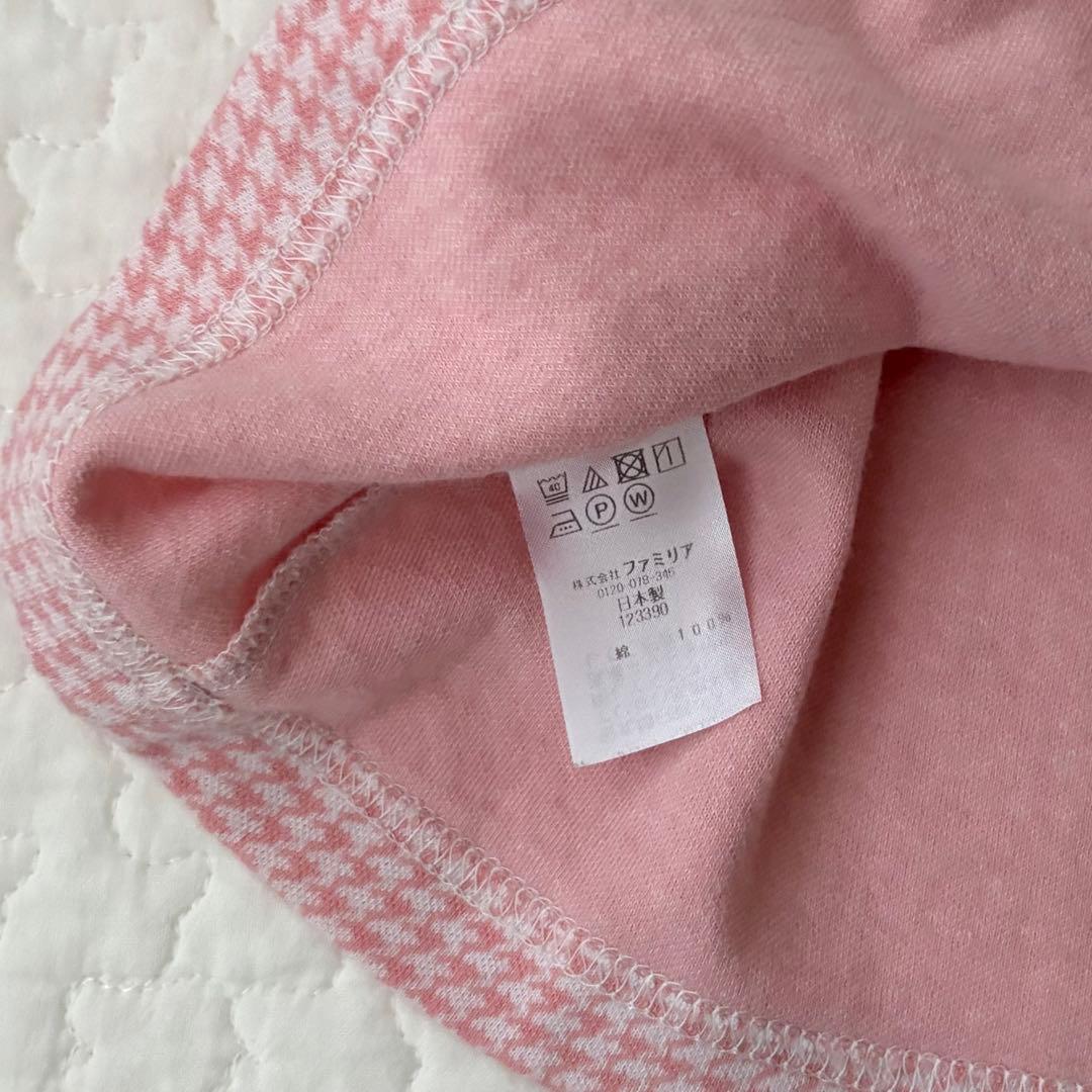 ポルポル　ファミリア　千鳥格子　ワンピース　ピンク　80 他２点