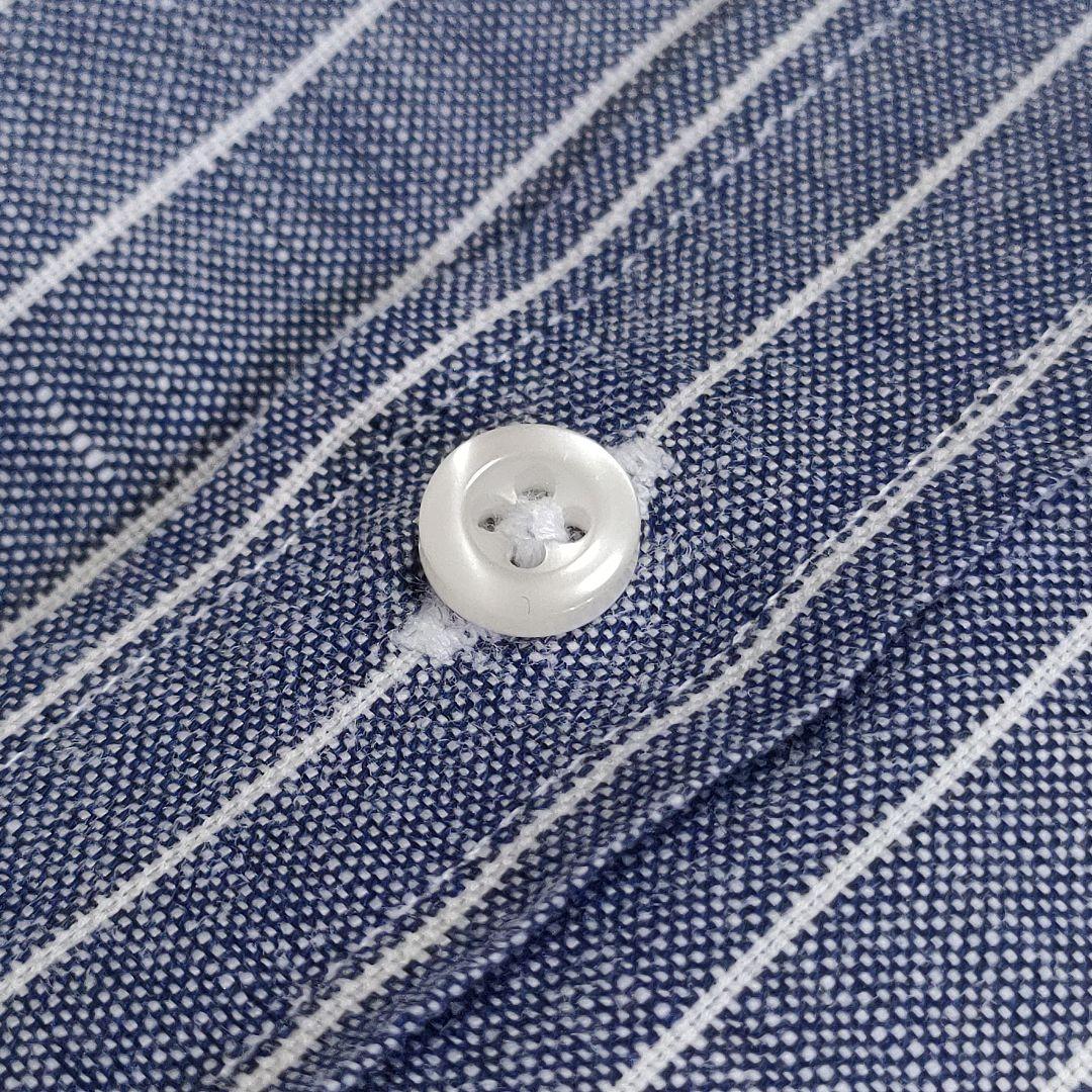 未使用品✨フランク＆アイリーン　LUKE　リネン＆コットン　ストライプ　ブルー系