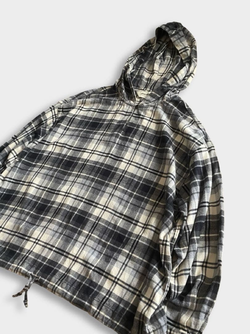 90s Eddie Bauer フード チェック ネルシャツ パーカー