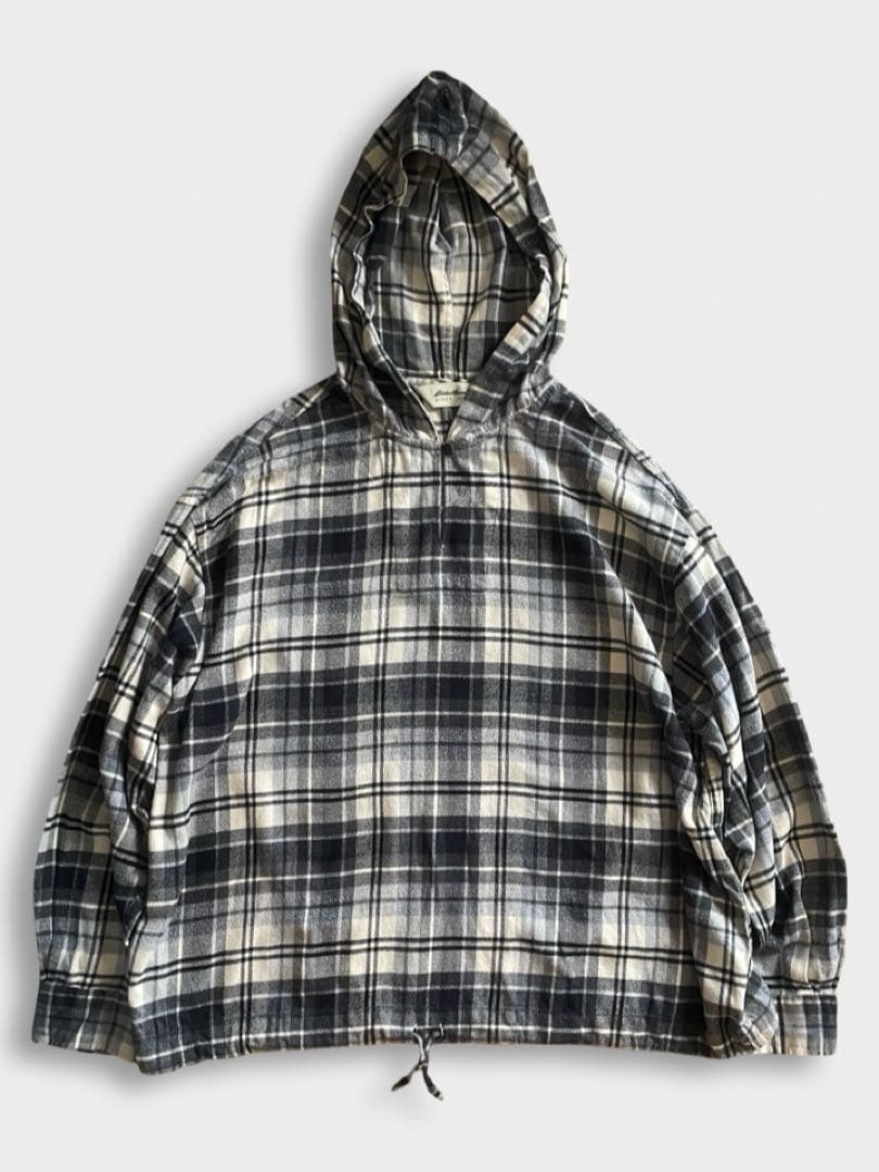90s Eddie Bauer フード チェック ネルシャツ パーカー
