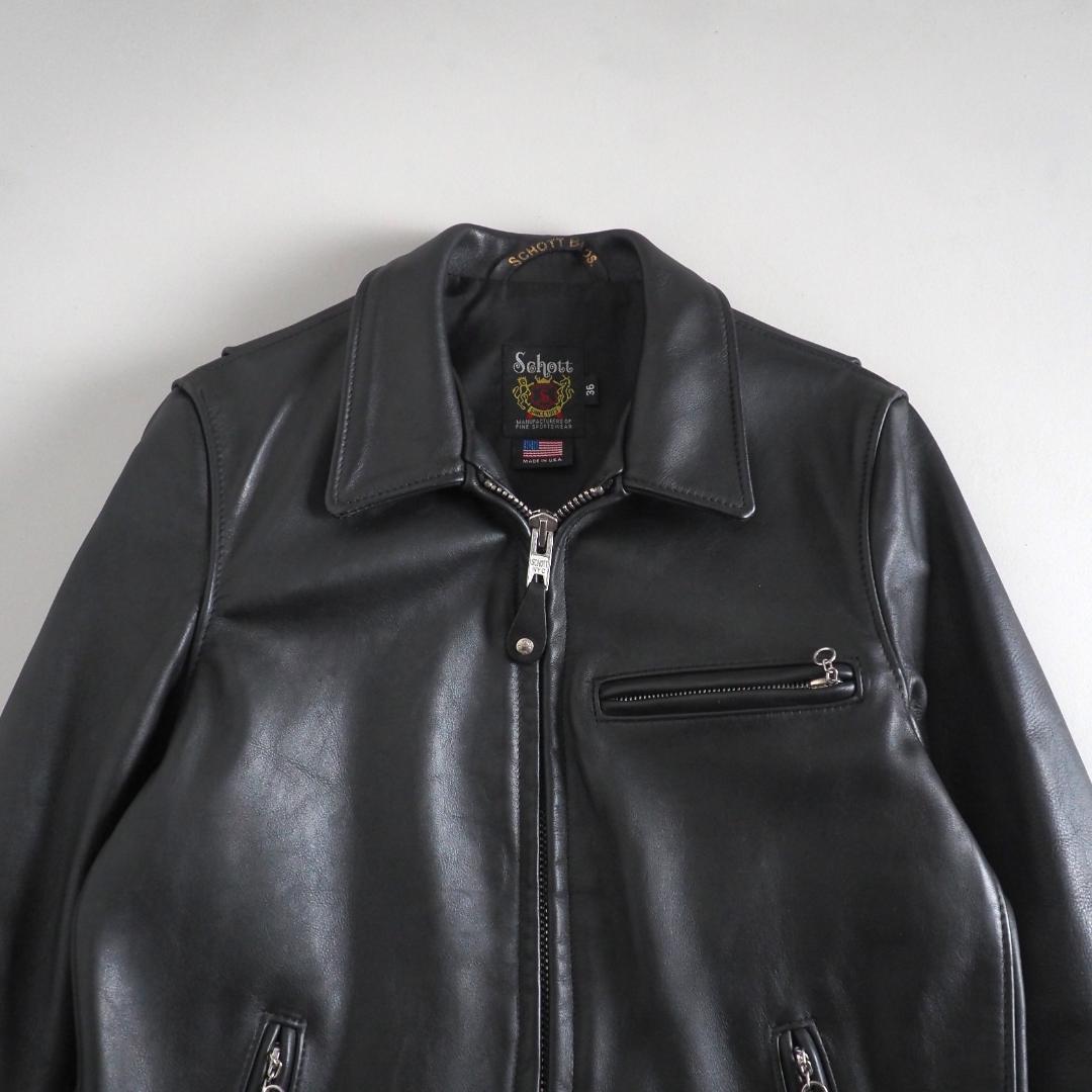 Schott　103US　36　シングルライダース　ブラック　美品