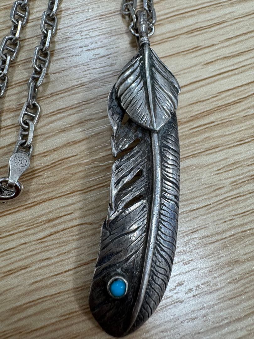 925シルバー 羽根デザイン ネックレス