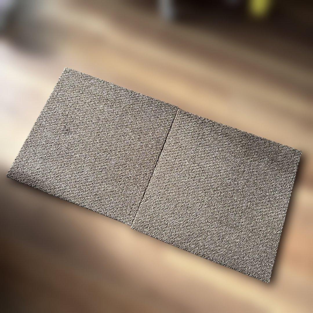 防音　防ダニ　防炎　洗えるカーペット　茶　静床ライト 品番N20 12枚セット