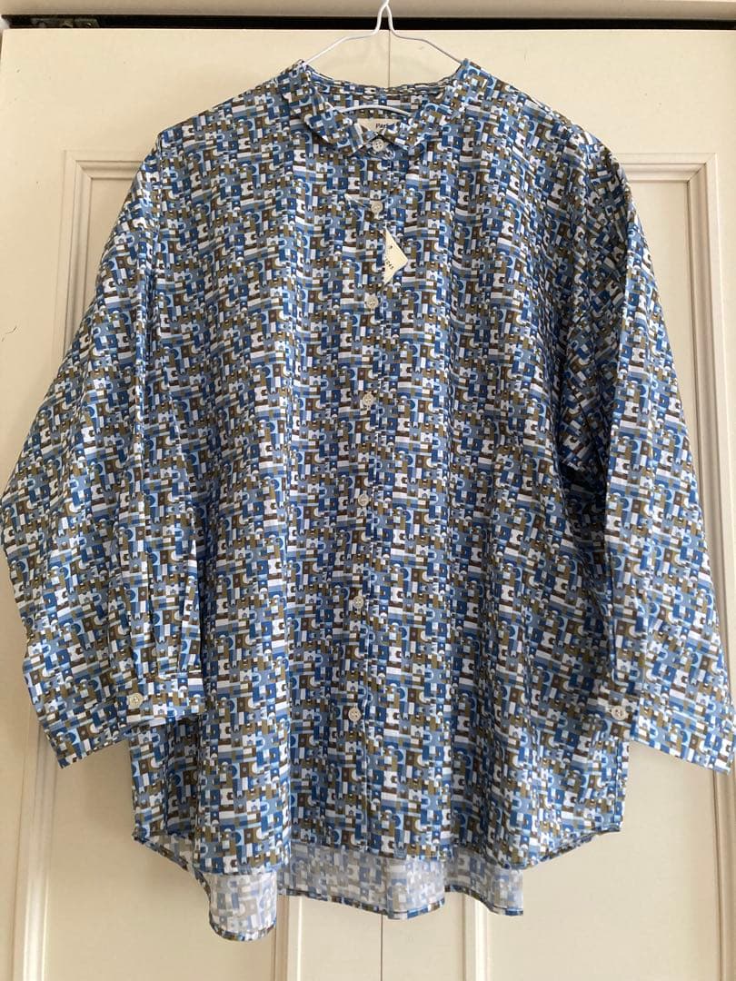新品！Parkes 幾何学模様 コットン長袖シャツ　リバティ