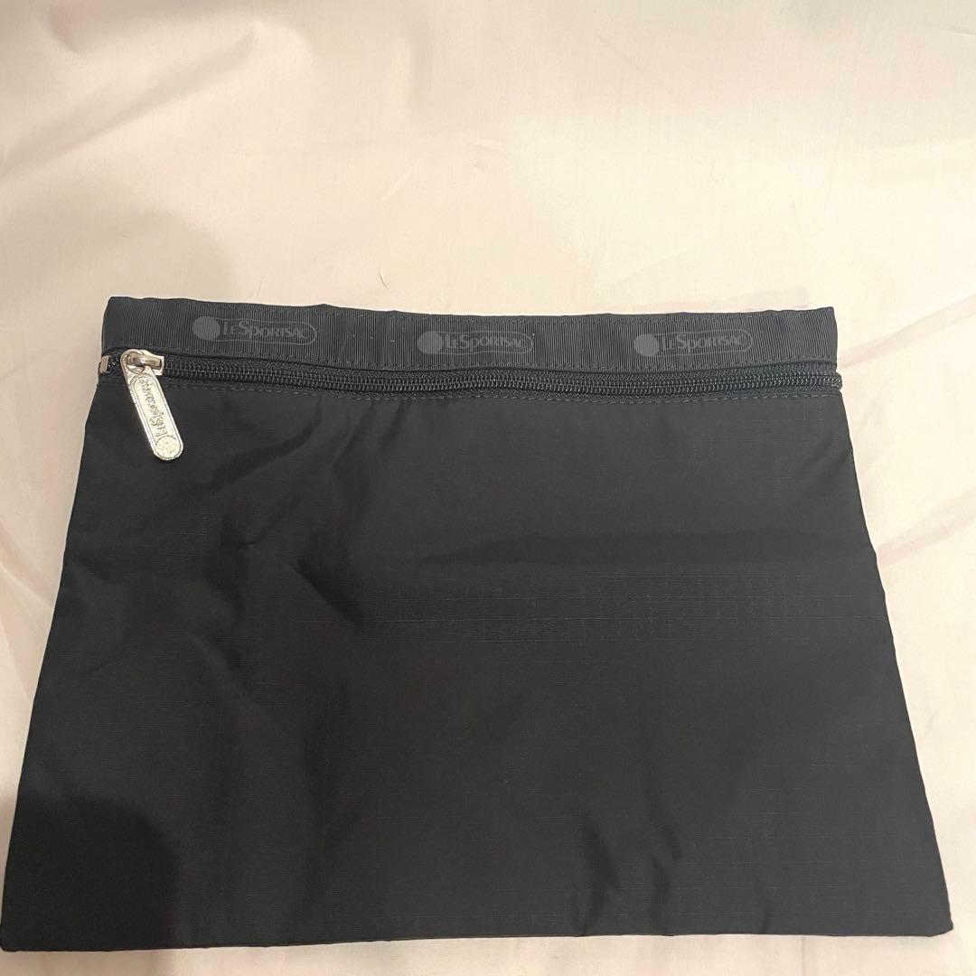 Lesportsacブラックナイロンボストンバッグ