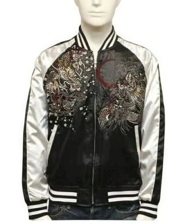 華鳥風月 兄弟ブランド 朧 双龍 龍 総刺繍 スカジャン XL