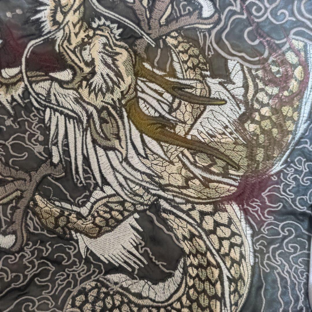 華鳥風月 兄弟ブランド 朧 双龍 龍 総刺繍 スカジャン XL
