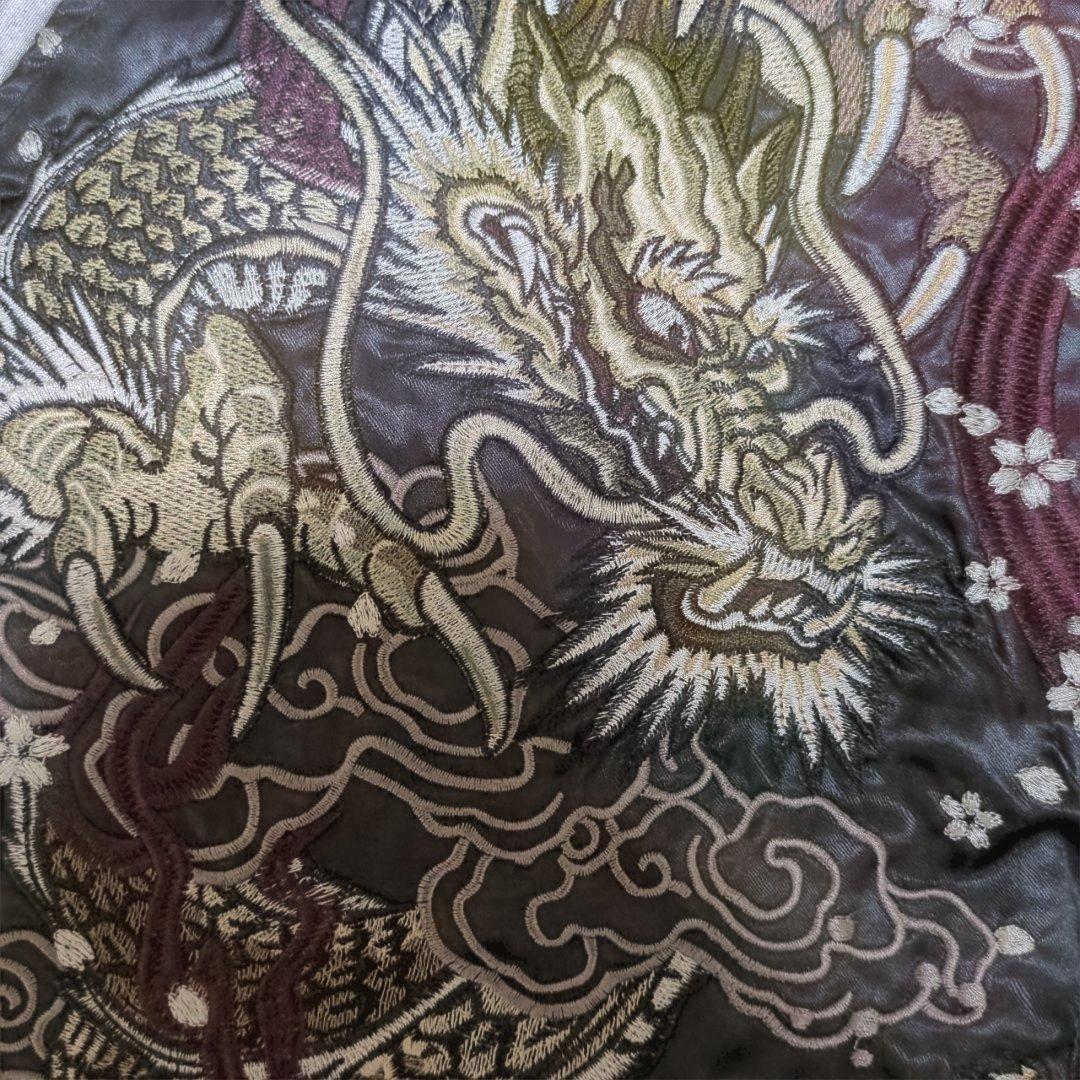 華鳥風月 兄弟ブランド 朧 双龍 龍 総刺繍 スカジャン XL