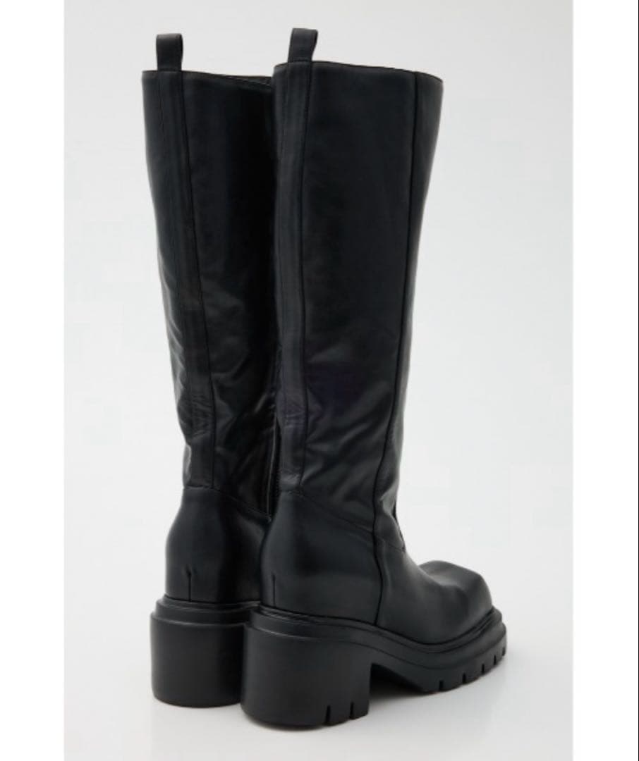 即購入⭕️美脚チートブーツ スクエア トゥニー ブーツ ロングブーツ　SLY