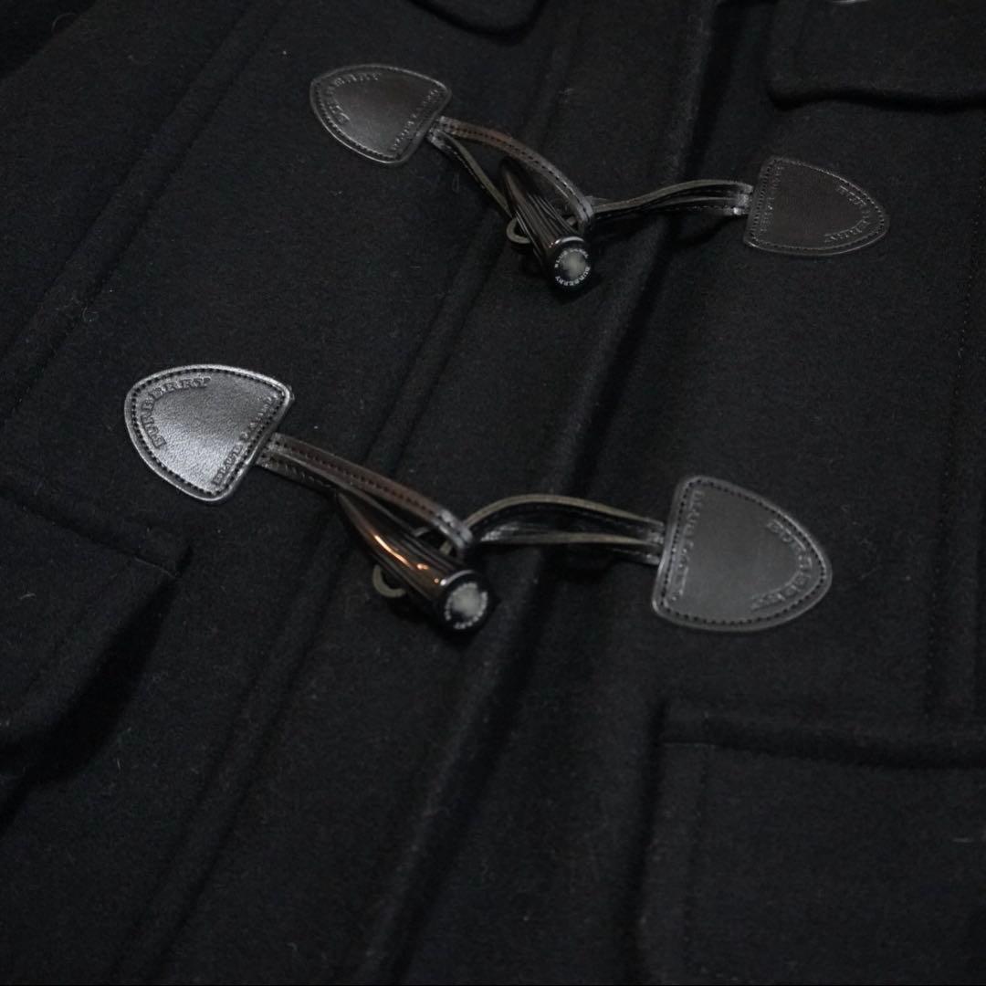 美品 バーバリーブルーレーベル ダッフルコート ノバチェック 黒 ショート丈