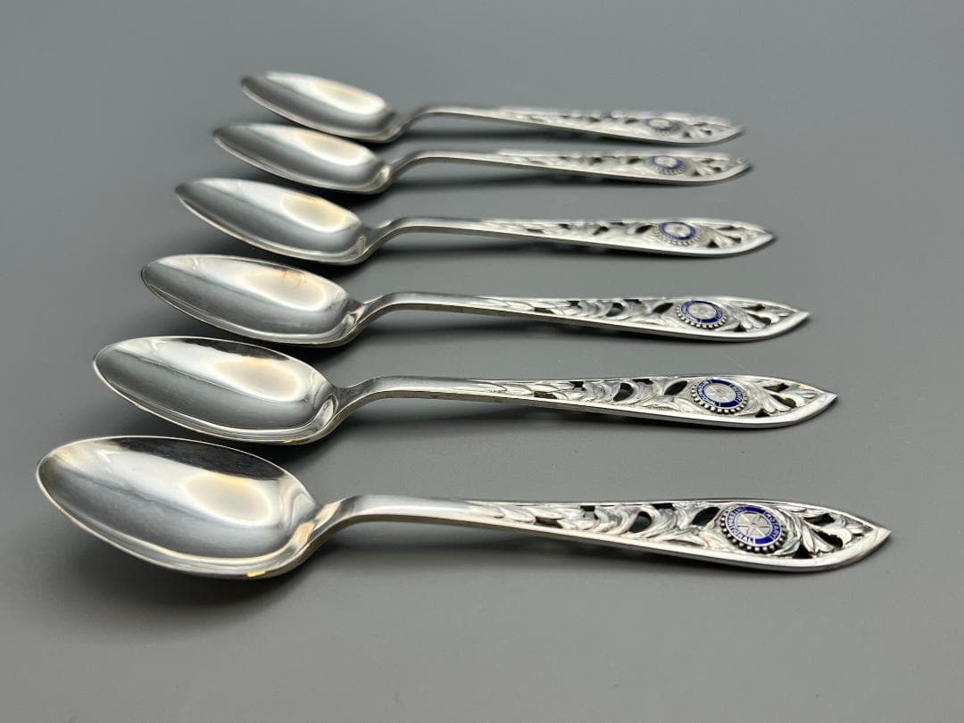 【海】SILVER　刻印　スプーン　6点セット　重量約104g　銀食器 銀細工