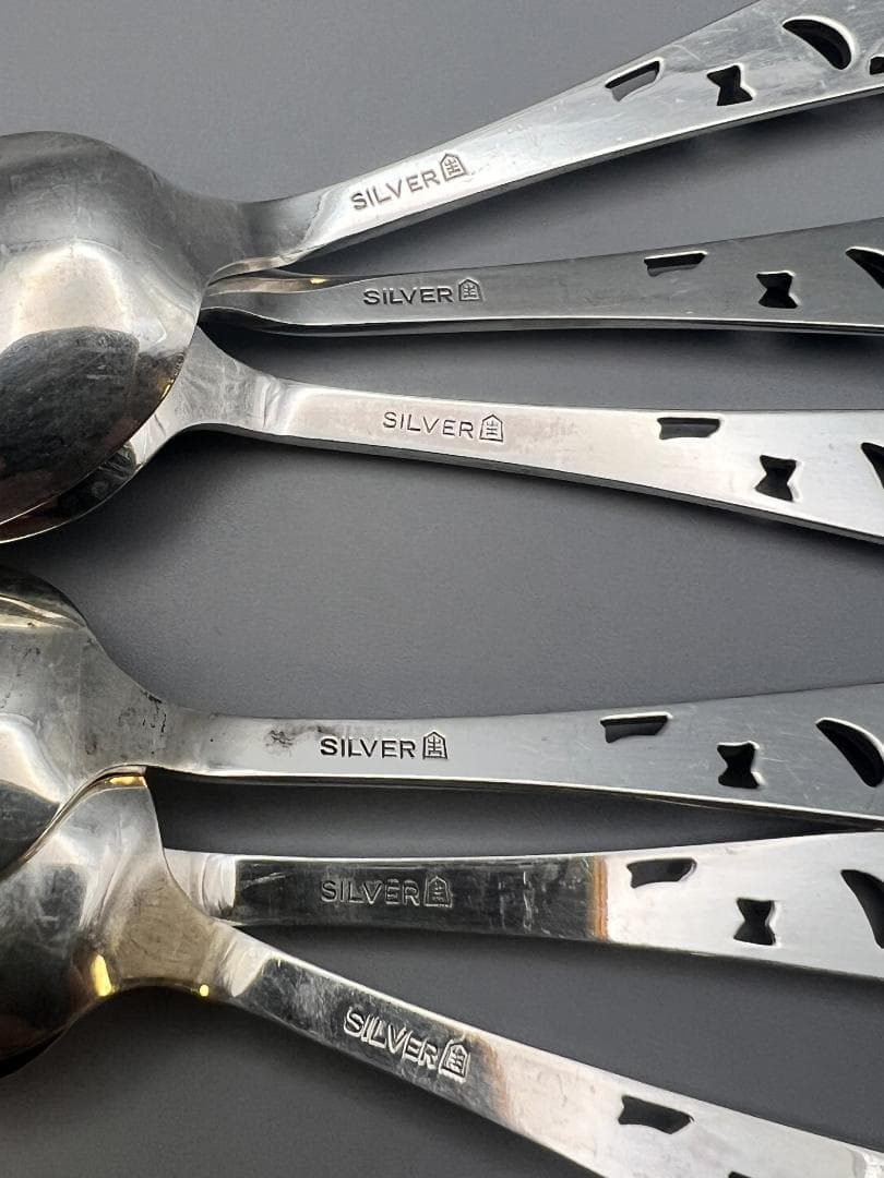 【海】SILVER　刻印　スプーン　6点セット　重量約104g　銀食器 銀細工