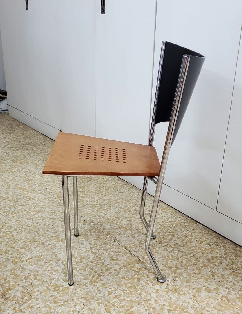 80年代 モダンデザイン 椅子 木製座面