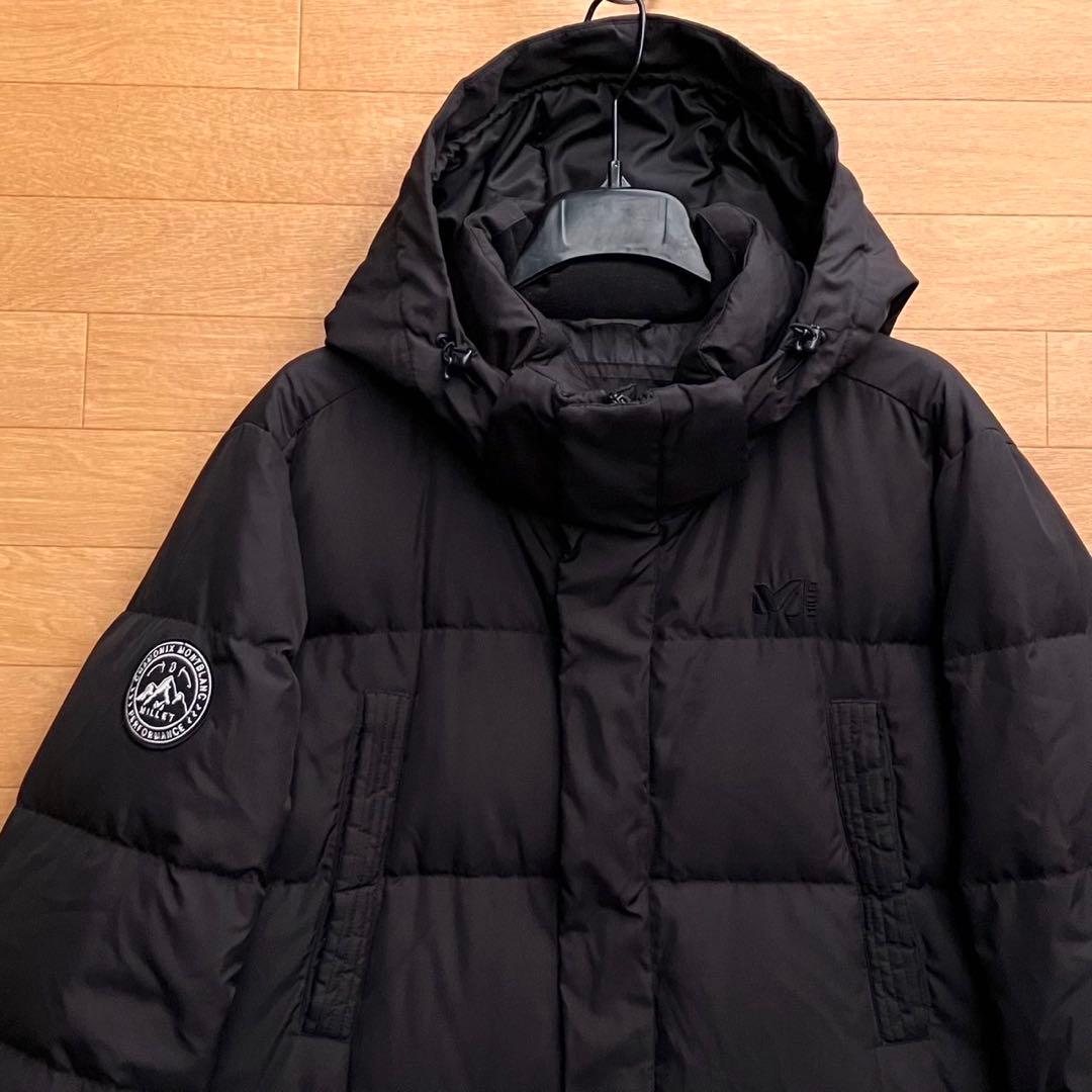 美品 L ミレー ダウンコート ロングダウンジャケット 黒 ダウン ベンチコート