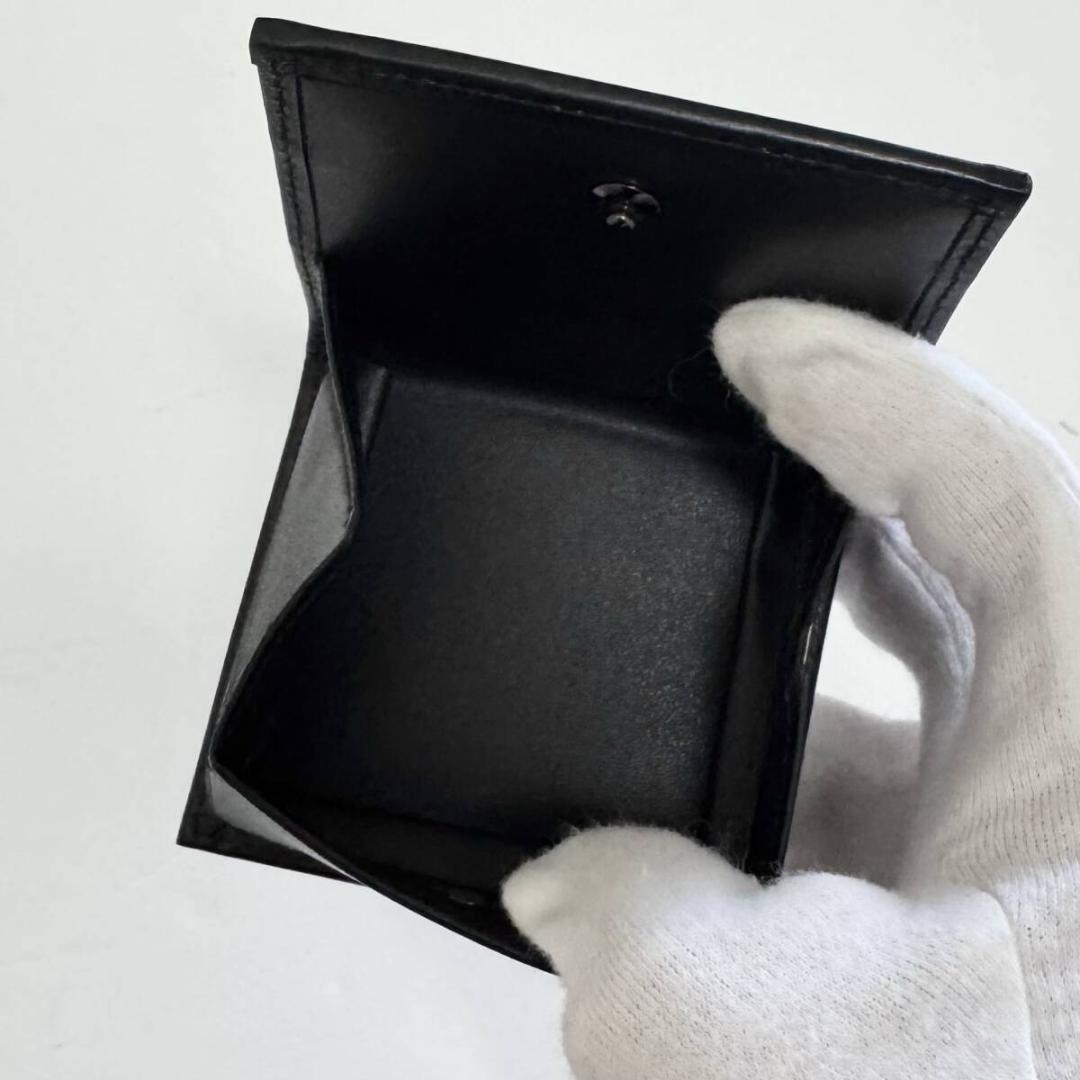 新品 バーバリーブラックレーベル ケース ミニ財布 本革コンパクトメンズ黒