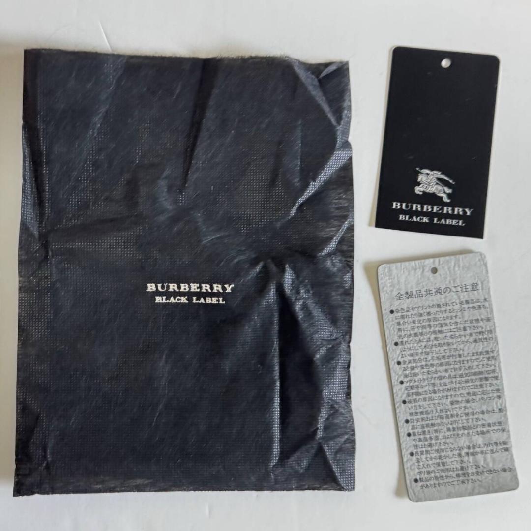 新品 バーバリーブラックレーベル ケース ミニ財布 本革コンパクトメンズ黒