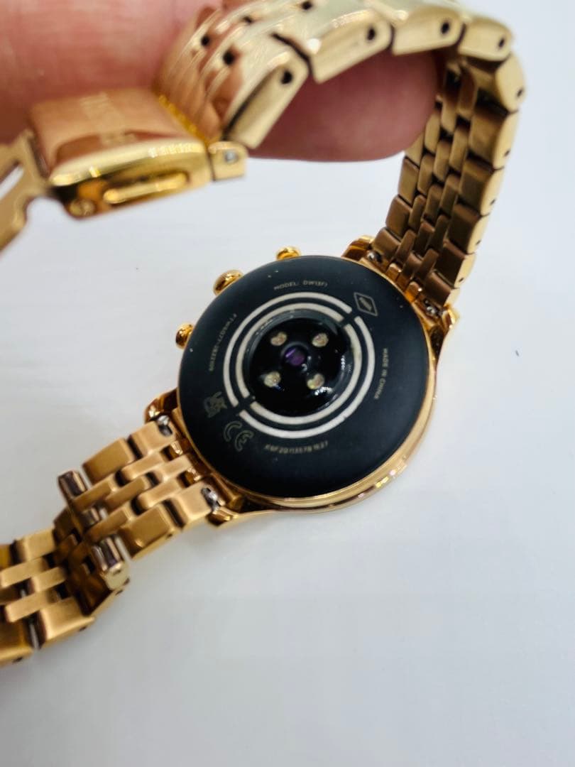 【FOSSIL】ローズゴールド デジタル腕時計 クリスタル装飾 スマートウォッチ